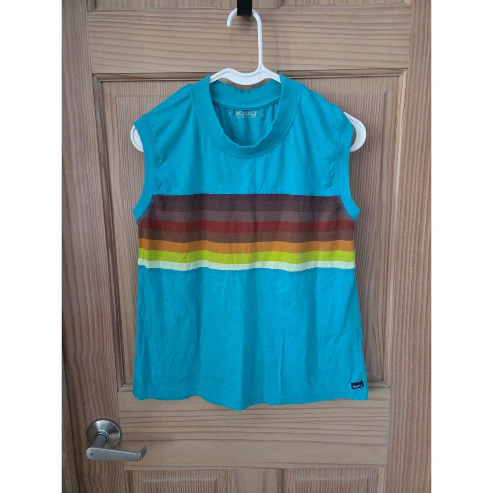 Kavu Women Muscle Tank Top Blue Medium Outdoors Active
